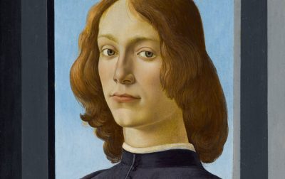 手持圆形圣像的年轻男子，Young Man Holding a Roundel，波提切利